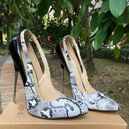 16Cm Sexy Extreme High Heels Snakeskin Pumps