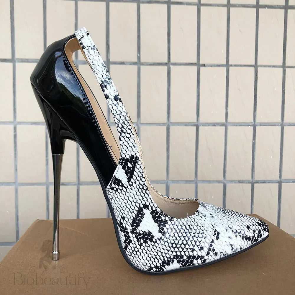 16Cm Sexy Extreme High Heels Snakeskin Pumps