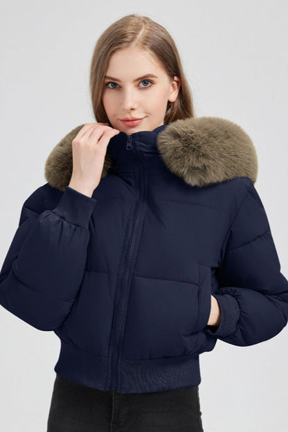 Quilted Hooded Puffer Short Coat