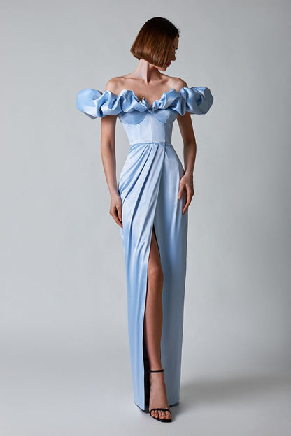 Off-Shoulder Ruffle Gown
