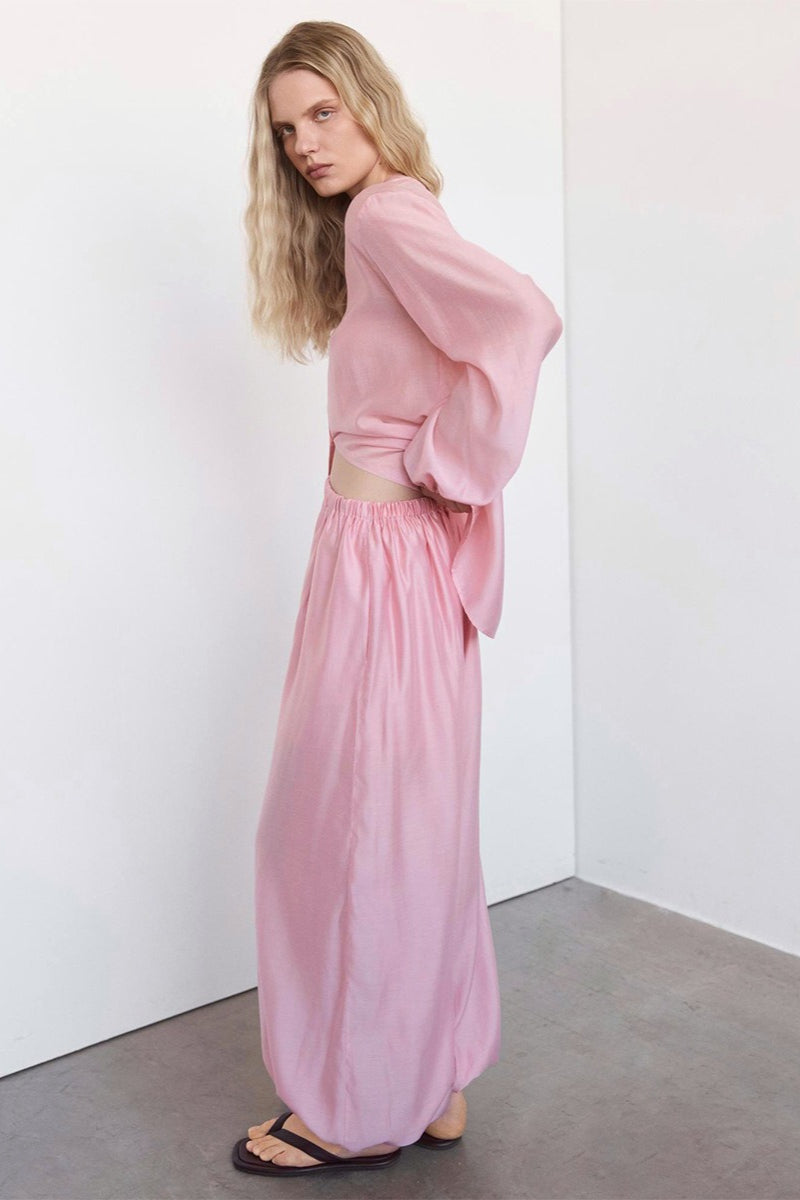 Sheer Lyocell Shirt Harem Pants Set
