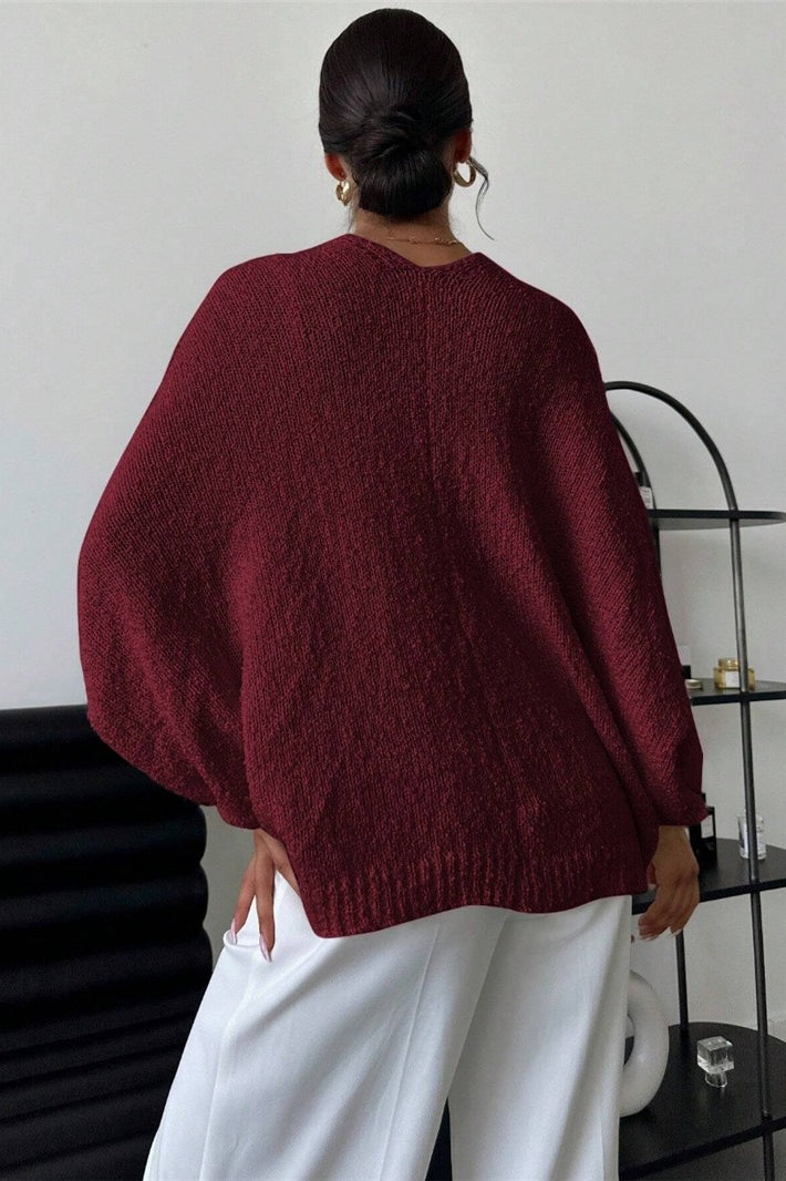 Draped Open Front Wrap Sweater