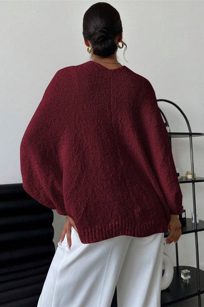 Draped Open Front Wrap Sweater