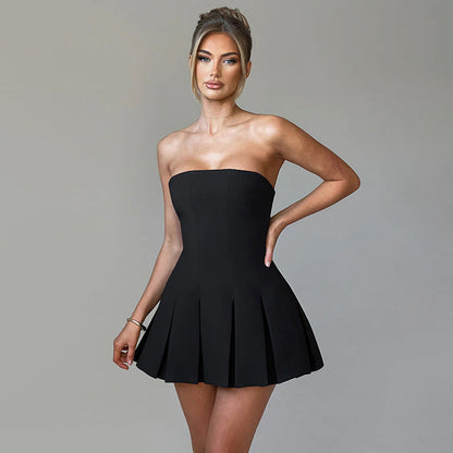 Slim Tube Top Dress For Summer Female Hot Girl Black / L