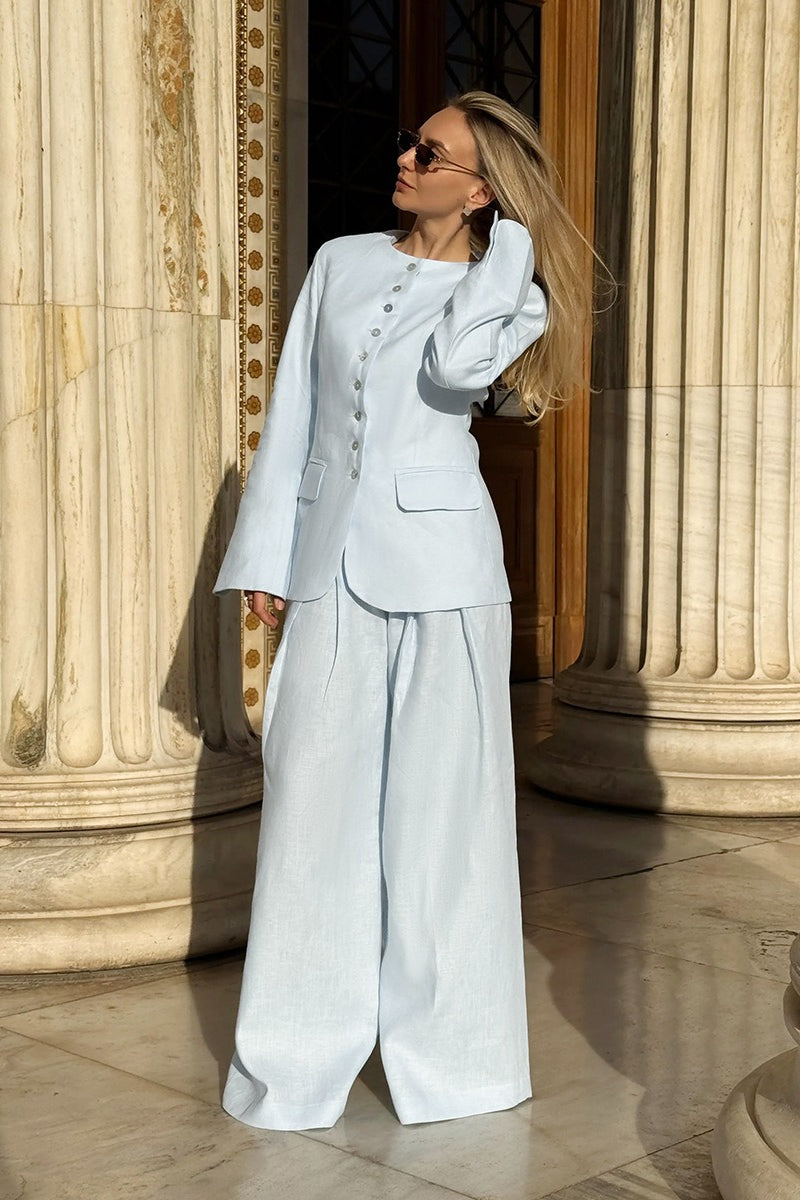 Tailored Blazer Wide Leg Pants Set