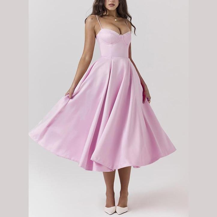 Chic Sweetheart Corset Midi Dress - Chiccharm