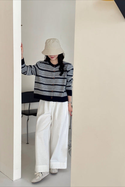 Colorblock Striped Knit Sweater