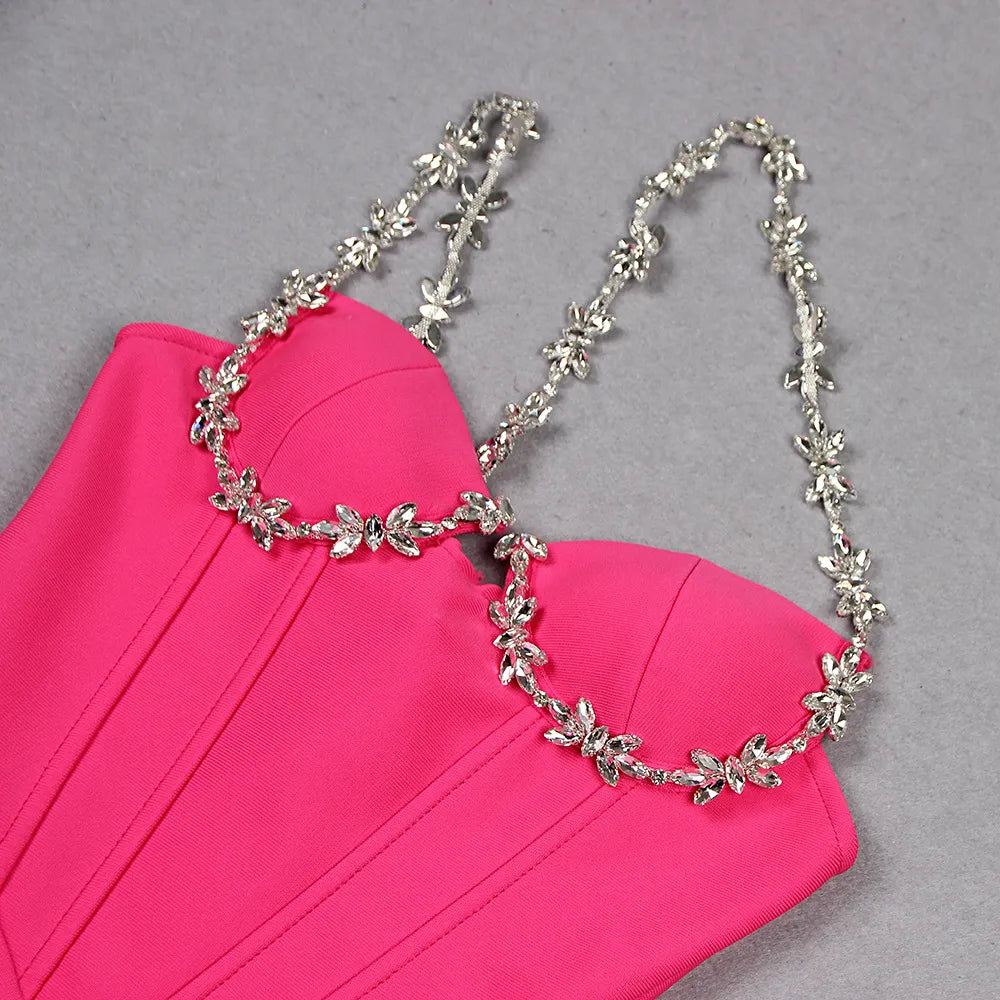 Embellished Bodycon Dress With Strap