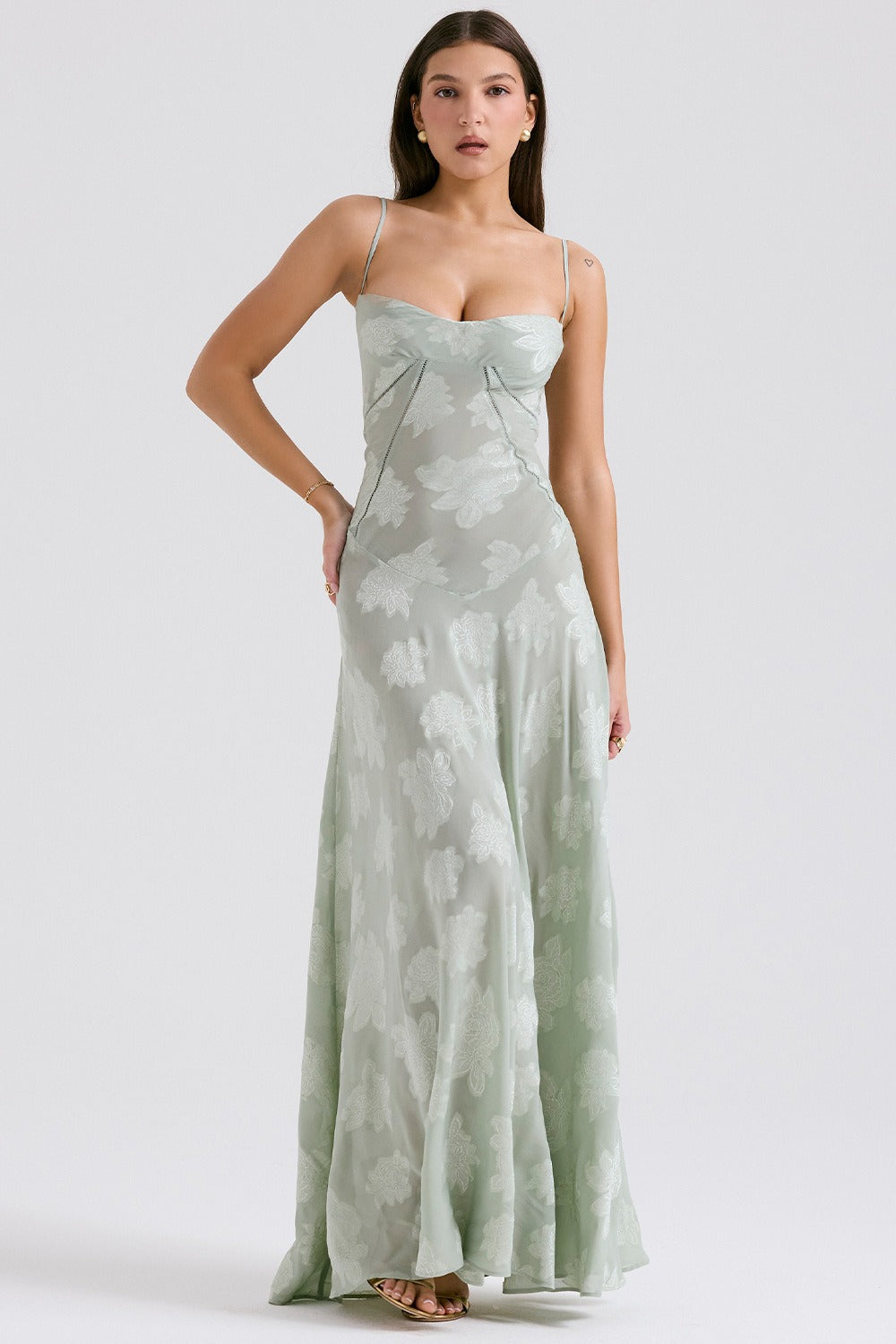 Lace Tie-Strap Romantic Maxi Dress