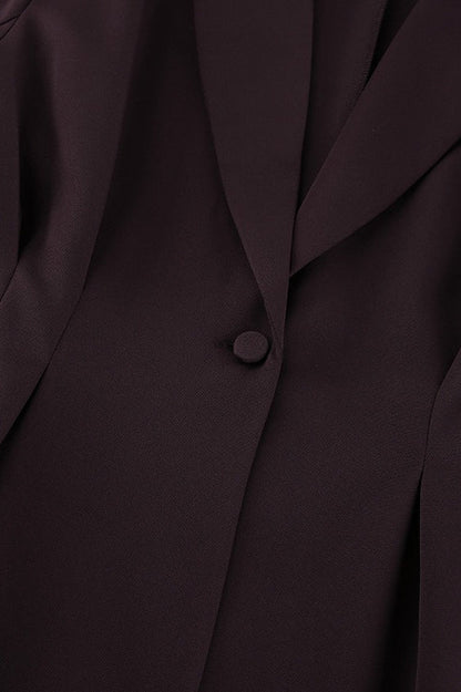 Fitted Waist Blazer and Wide Leg Pants Set