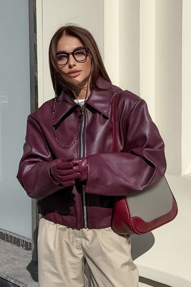 Oversized Moto Leather Jacket