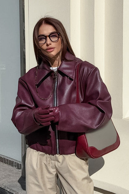 Oversized Moto Leather Jacket