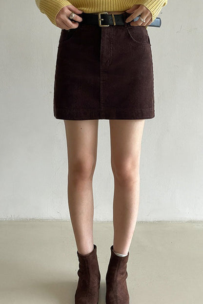 Retro Corduroy A-Line Christmas Skirt