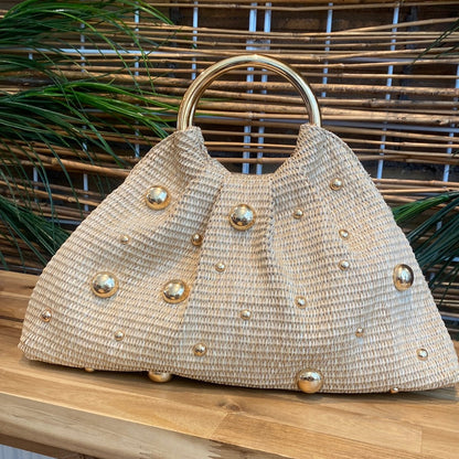 Malta Gold Pearl Clutch Bag