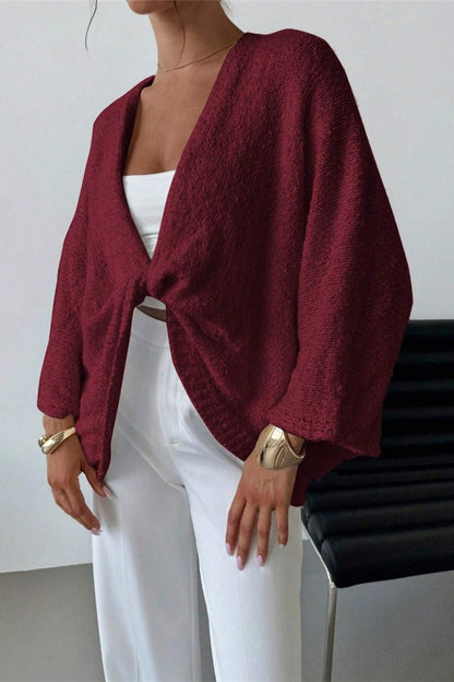 Draped Open Front Wrap Sweater