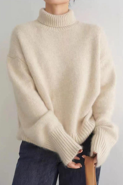 Plush Turtleneck Oversized Knit Sweater