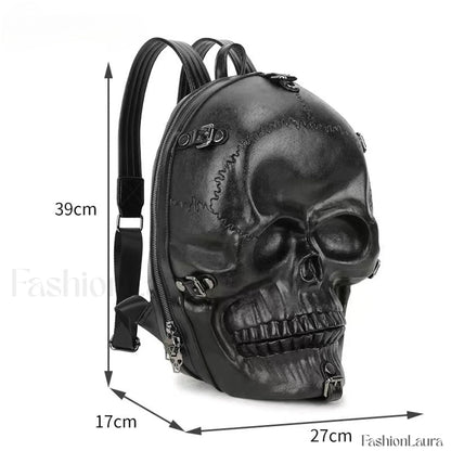 3D Backpack Gothic Travel Ghost Skull Rivets Vintage Punk Bag