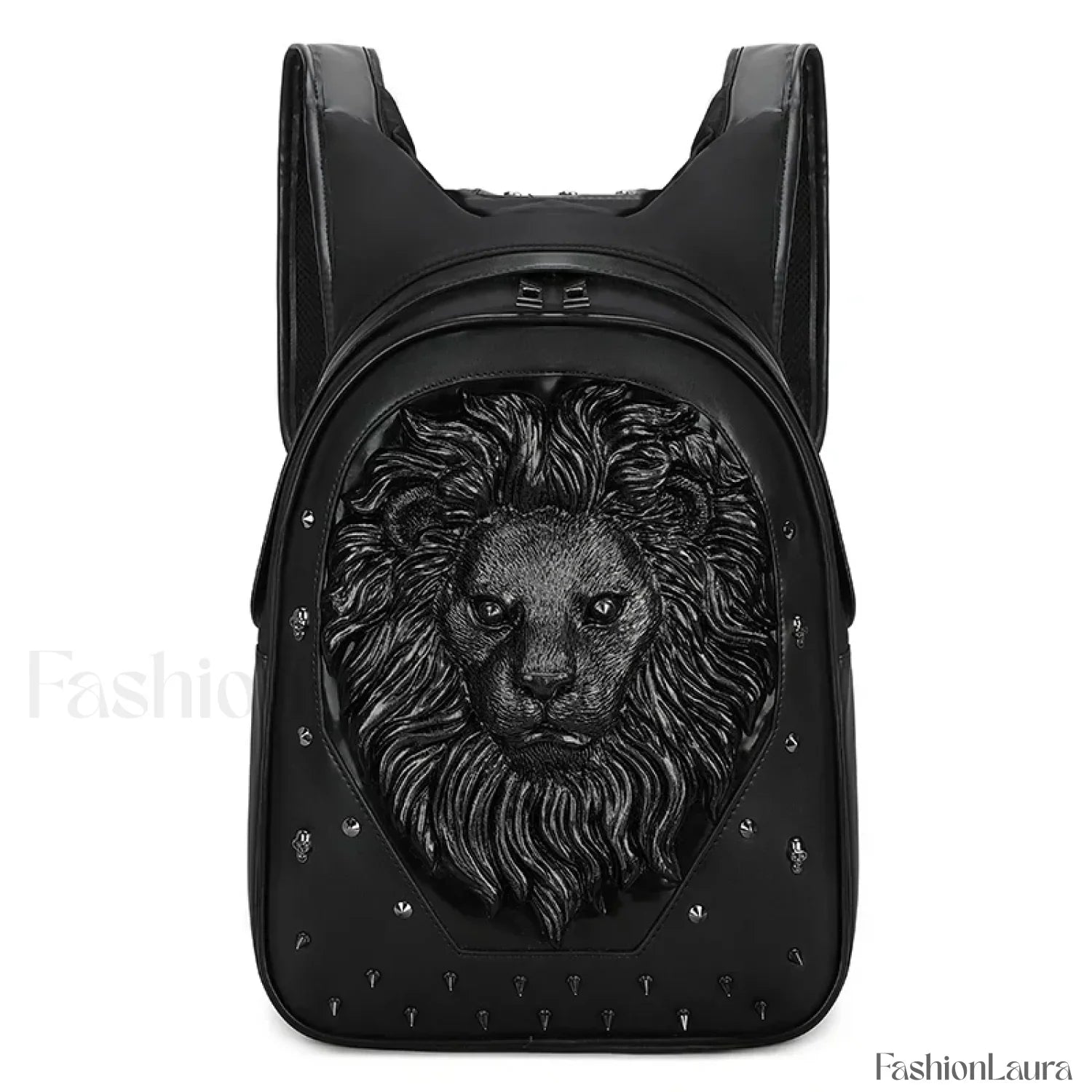 3D Embossed Skull Punk Rock Gothic Leather Rivets Laptop Travel Bag Black 4
