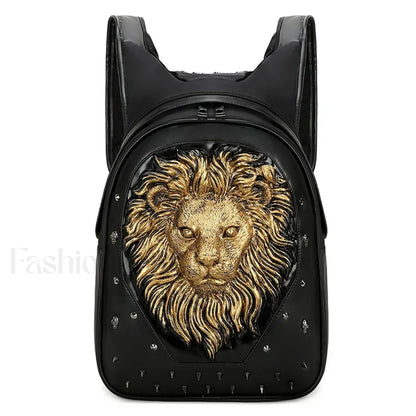3D Embossed Skull Punk Rock Gothic Leather Rivets Laptop Travel Bag Black 5