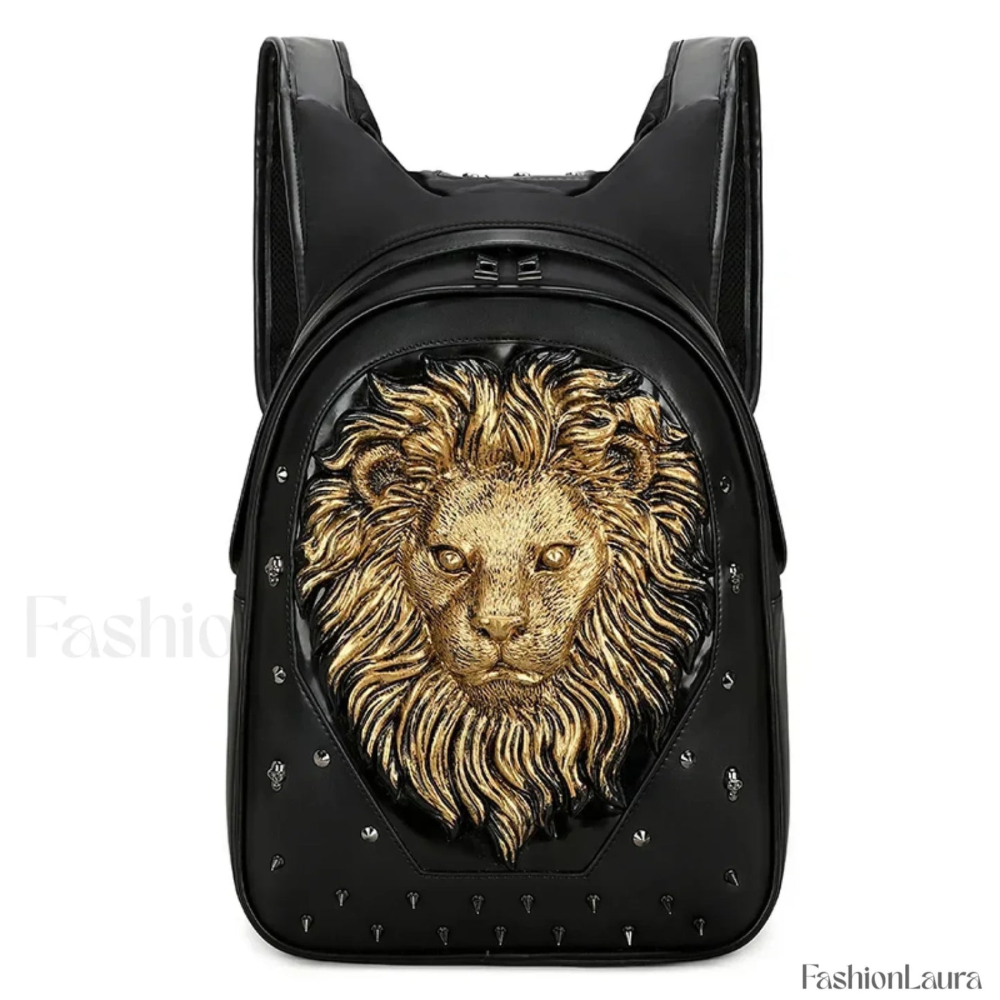 3D Embossed Skull Punk Rock Gothic Leather Rivets Laptop Travel Bag Black 5