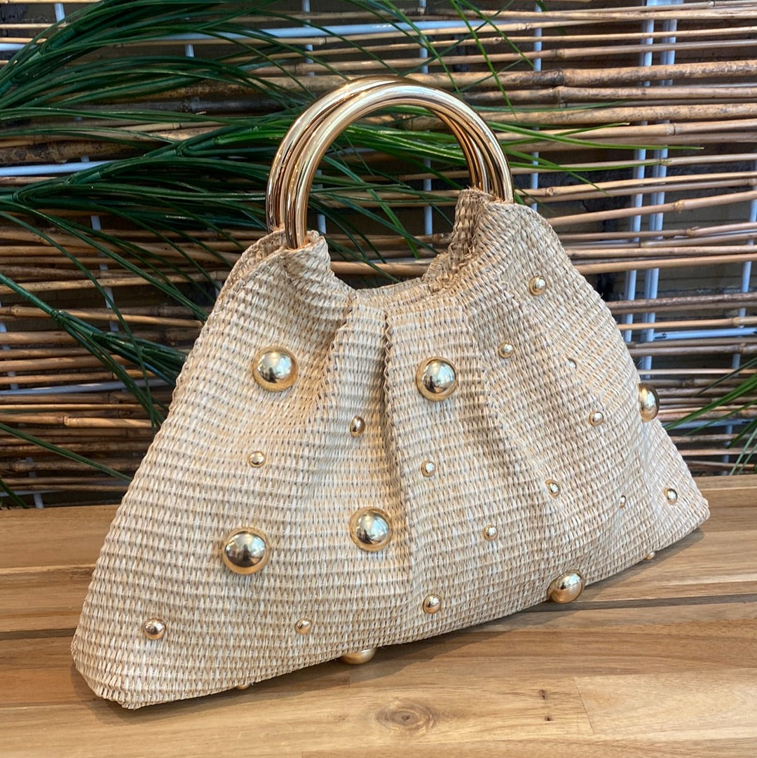 Malta Gold Pearl Clutch Bag Maize