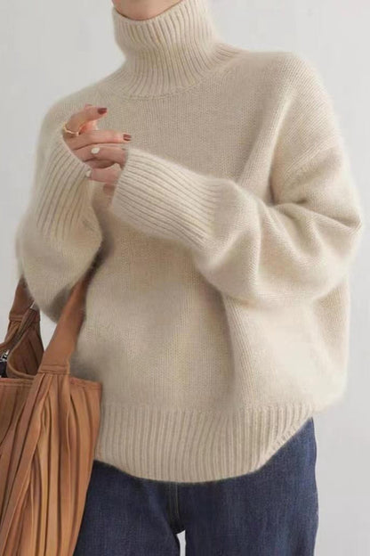 Plush Turtleneck Oversized Knit Sweater