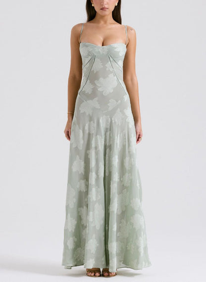 Floral Mesh Maxi Dress - Chiccharm