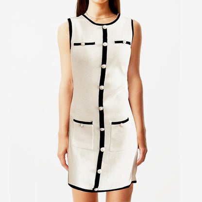 Vivienne Multi-Pocket Sweater Dress White / L