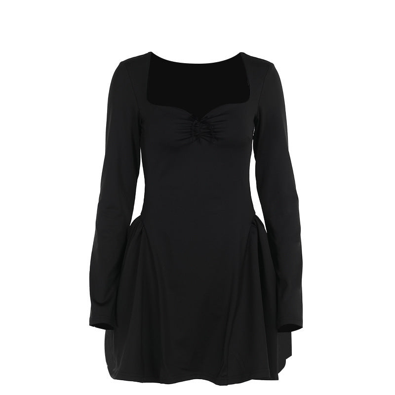 Elegant Slim Fit Bubble Long Sleeve Dress