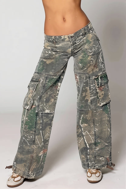 Camouflage Utility Pocket Cargo Jeans