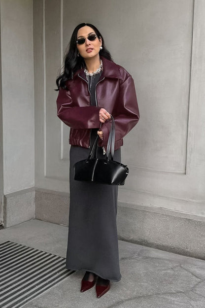 Oversized Moto Leather Jacket