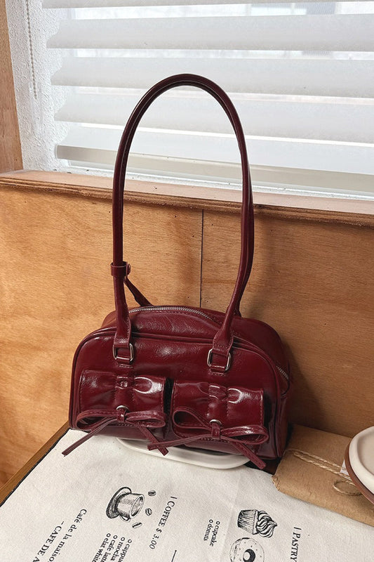 Bowknot Pillow Bowling Bag Chic Shoulder Underarm Tote Bag