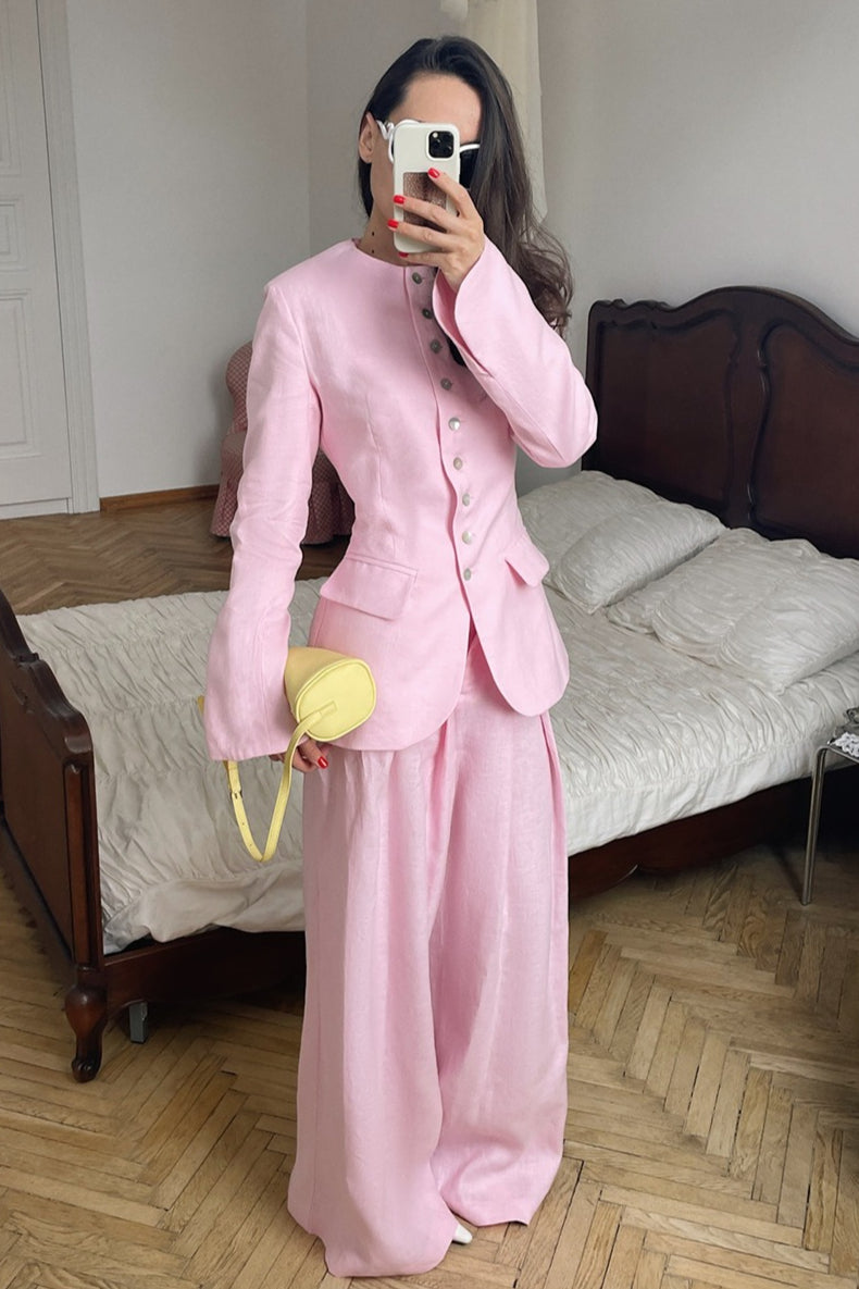 Tailored Blazer Wide Leg Pants Set