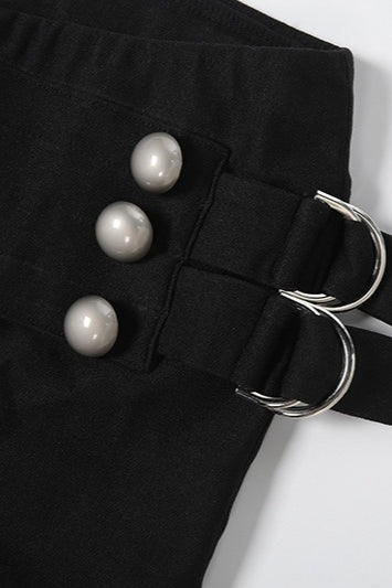 Button Tab Low Rise Flared Pants