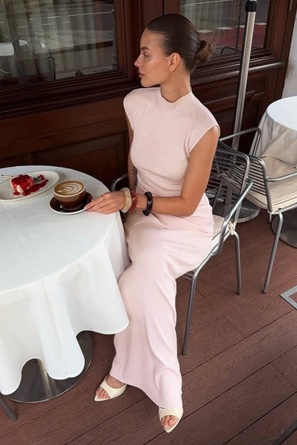 Mock Neck Knit Top Maxi Skirt Set