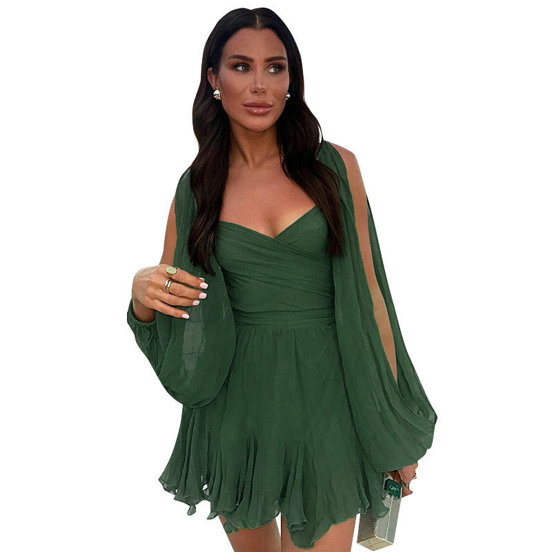 Solid Color Slim Fit Short Dress For Women