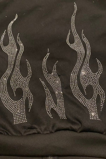Street Style Flame Zipper Hoodie