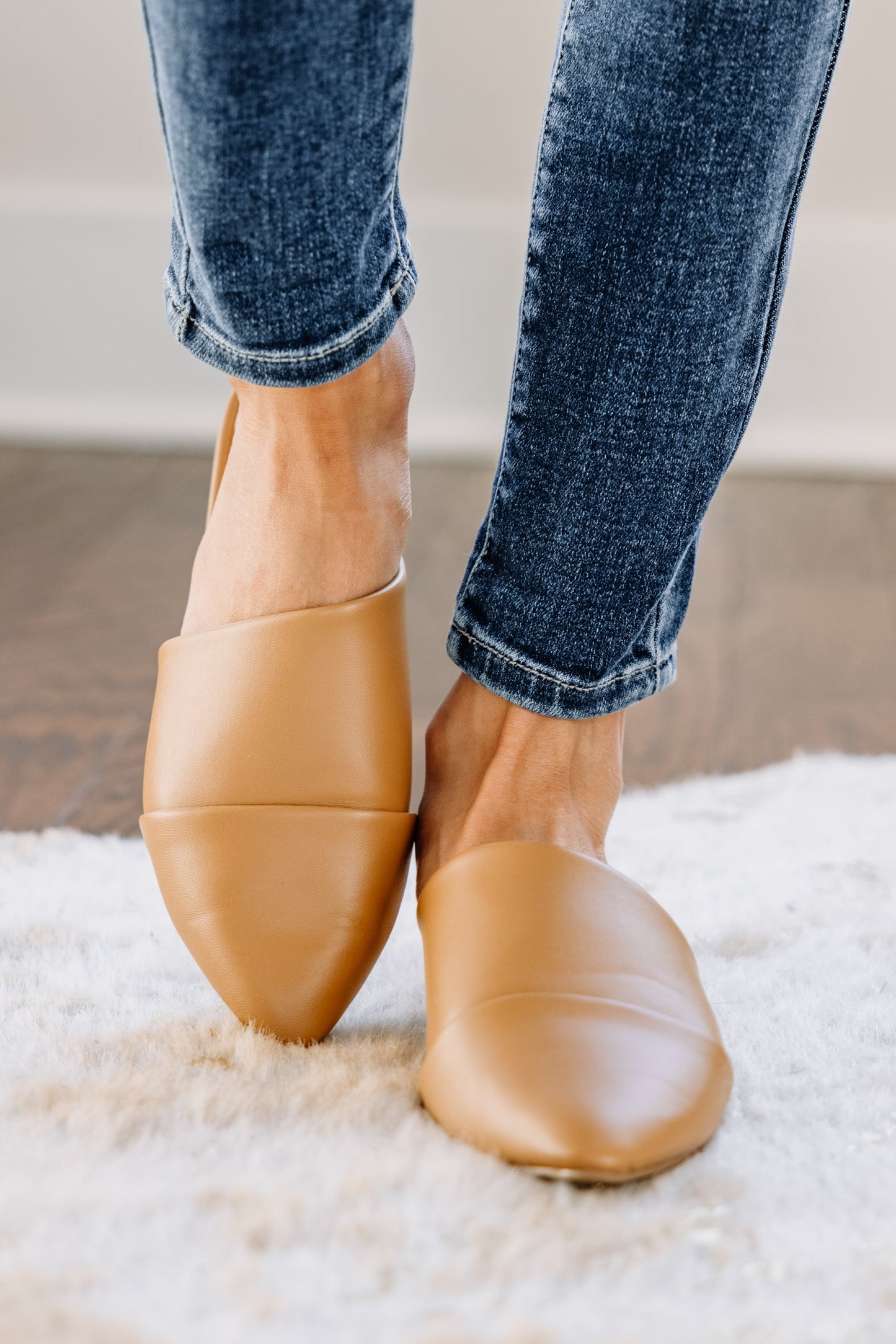 Butterscotch Brown Flat Mules 6.5 /
