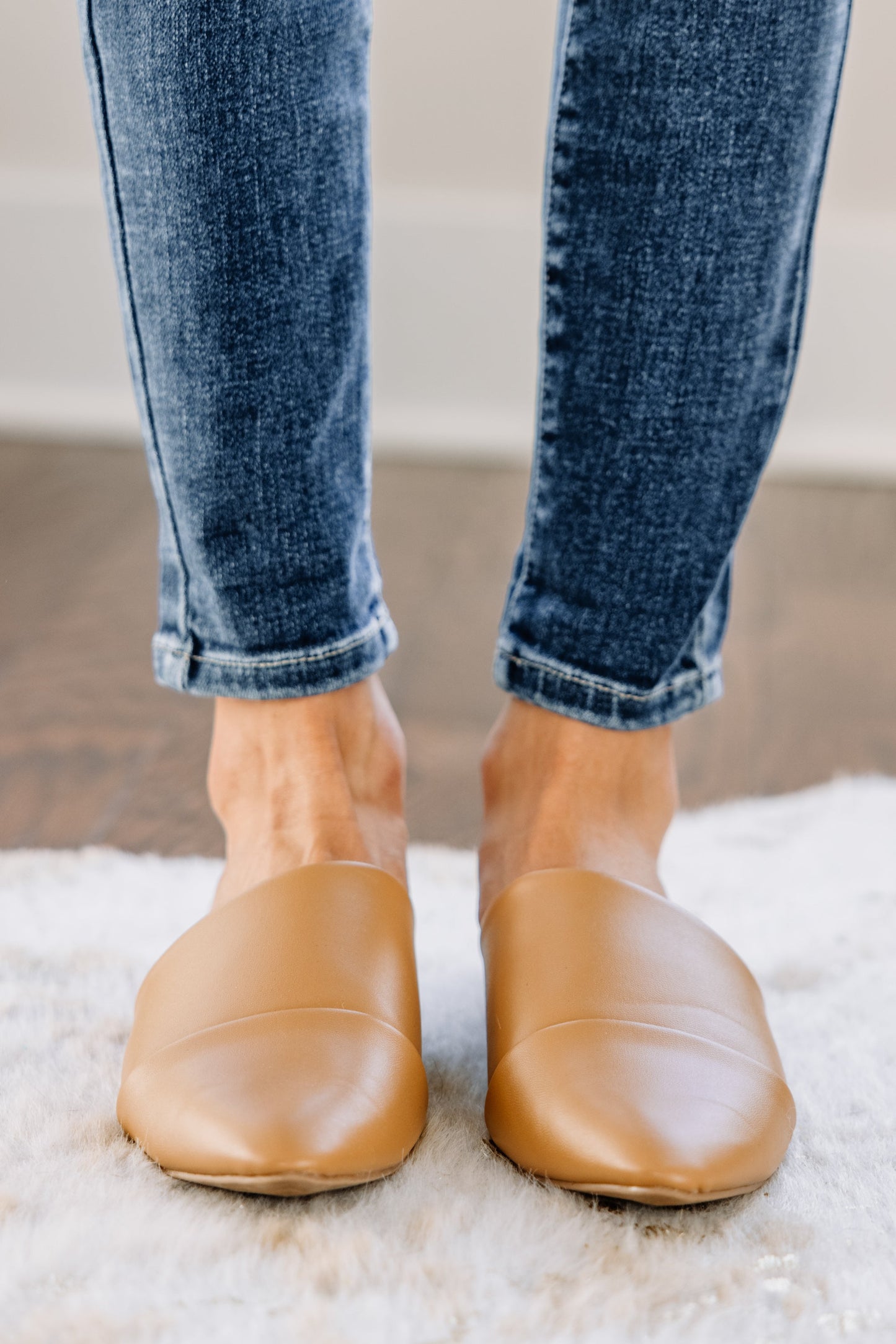 Butterscotch Brown Flat Mules 7.5 /