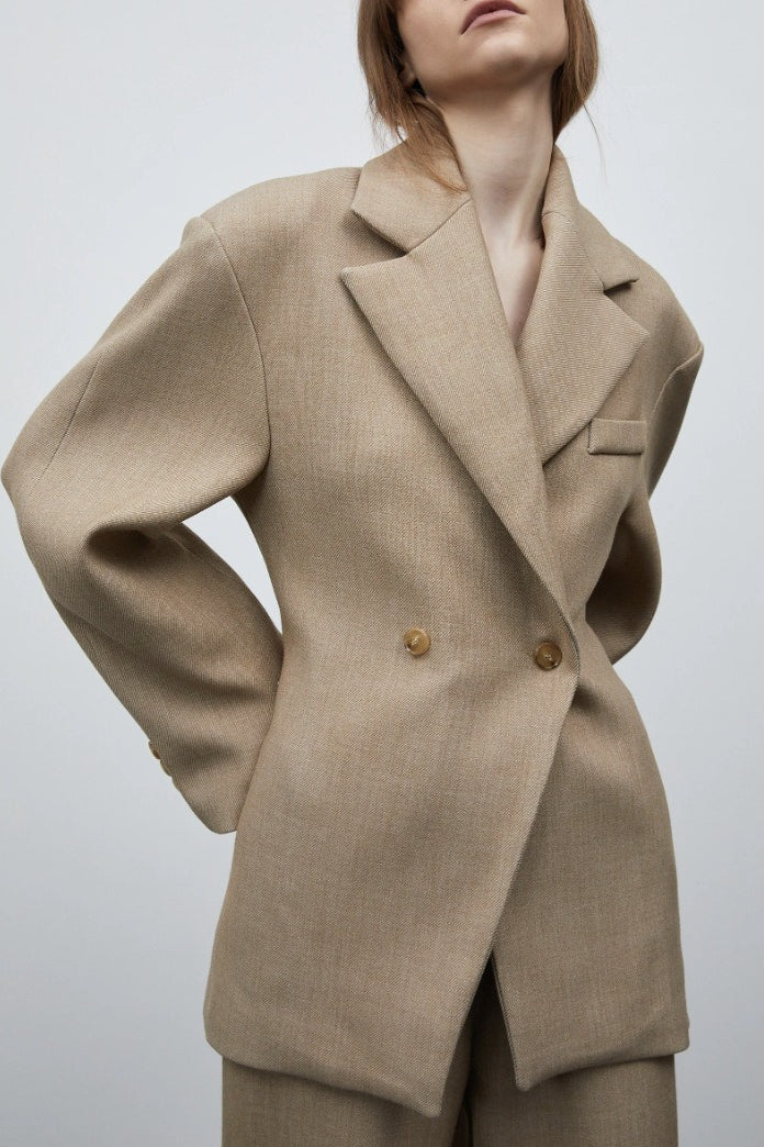 Luxe Draped Notch Collar Blazer