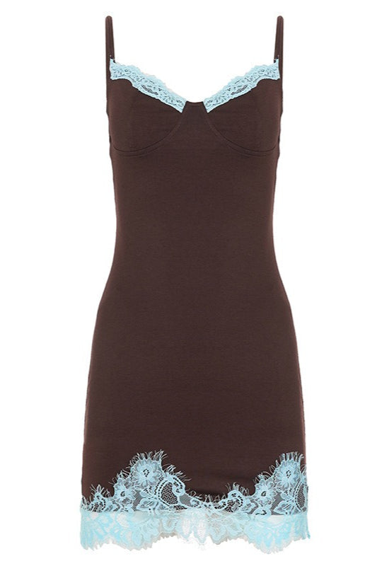Lace Trim Cami Bodycon Mini Dress