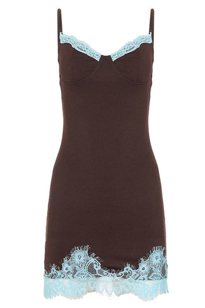 Lace Trim Cami Bodycon Mini Dress