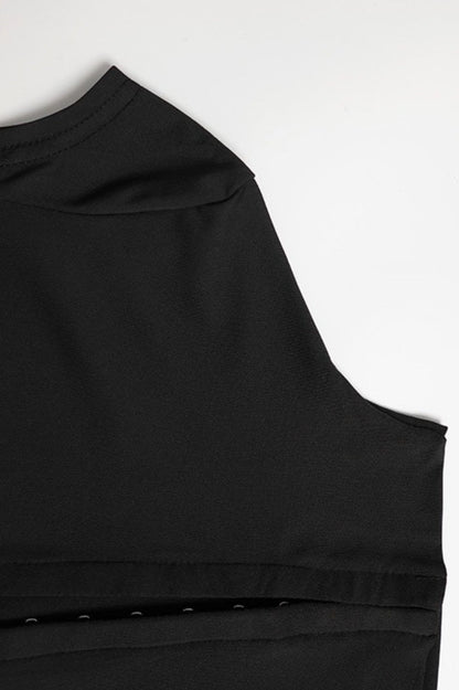 High Neck Cutout Slit Formal Dress