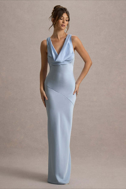 Satin Mermaid Low-Back Party Dress