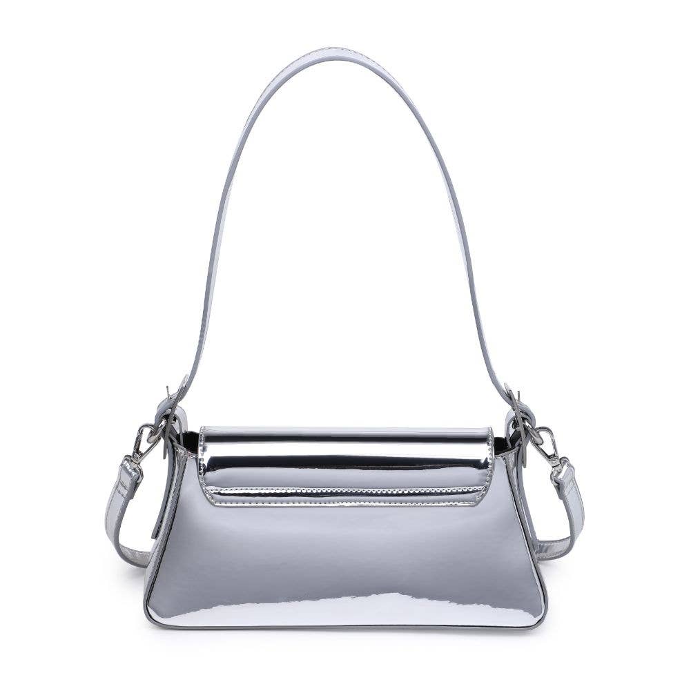 Giselle Metallic Crossbody Bag Silver Mirror
