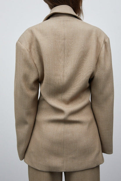 Luxe Draped Notch Collar Blazer