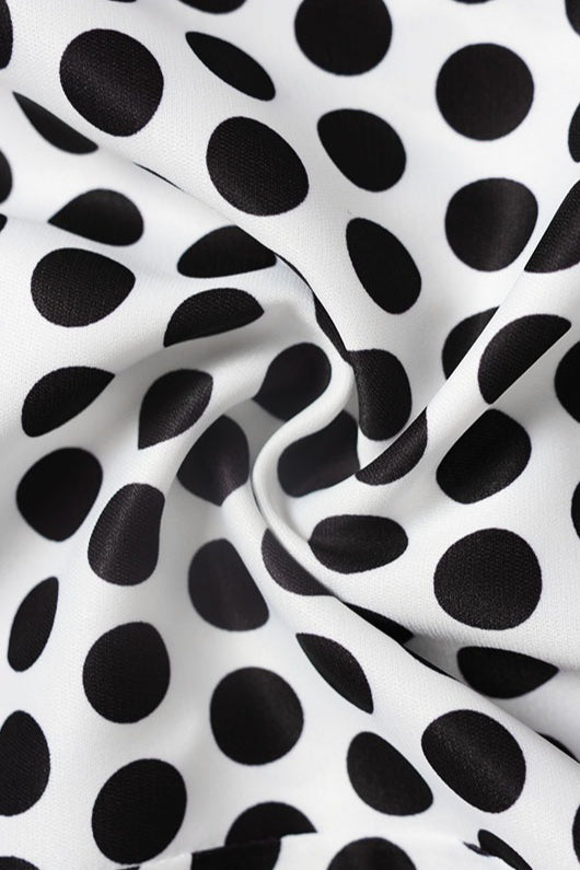 Polka Dot Halter Ruffle Hem Mini Dress