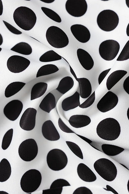 Polka Dot Halter Ruffle Hem Mini Dress