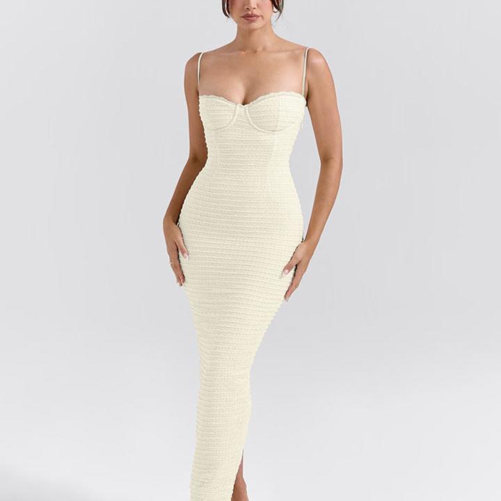 Textured Maxi Bodycon Dress