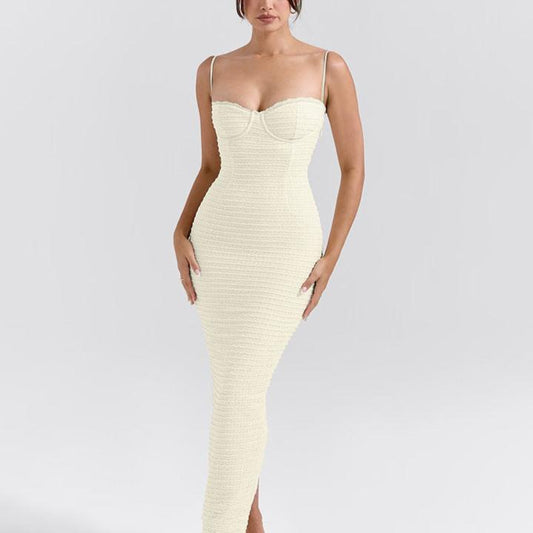 Textured Maxi Bodycon Dress